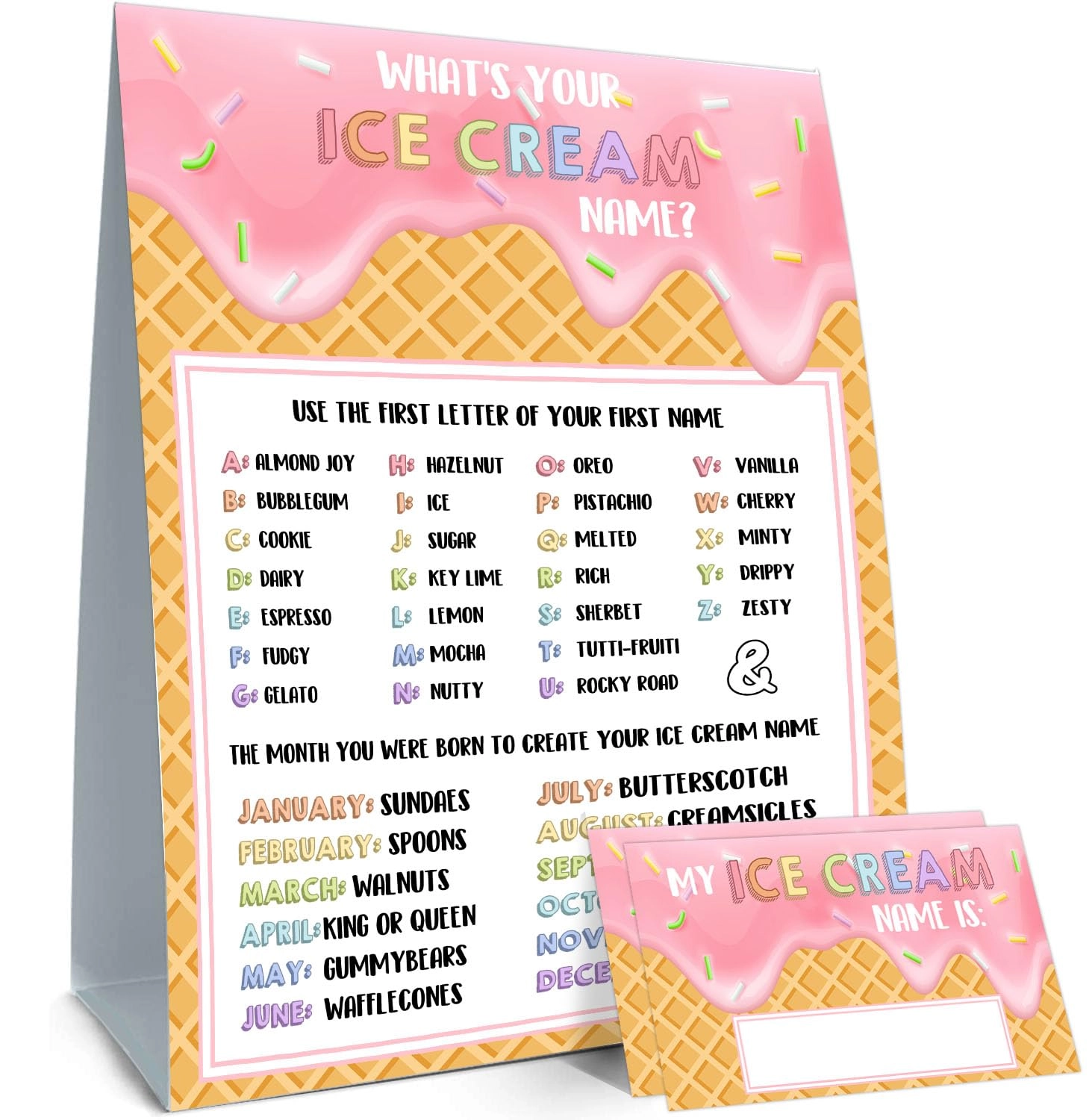 BirtDerr What's Your Ice Cream Name Game - 30.0 Count
