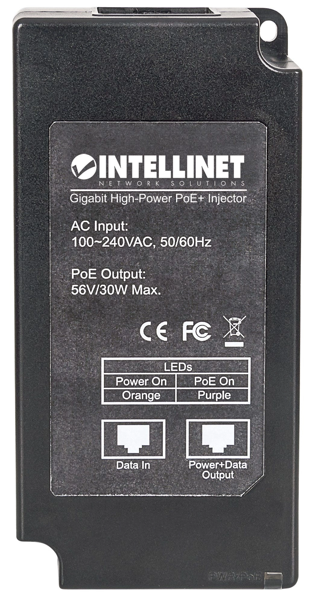 Industrial Gigabit High-Power PoE+ Injector - 45 – 56 V 30 W 1 x RJ45 IEEE 802.3af/at 10/100/1000Base-T