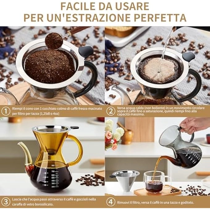 French Press - HighHeat Borosilicate Glass 304 Stainless Steel Filter 600Ml20Oz