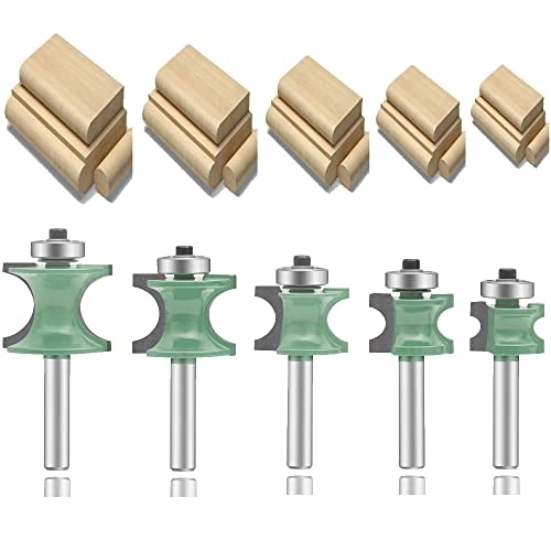 Molding Router Bit Set - 1/4-Inch Shank 5 PCS