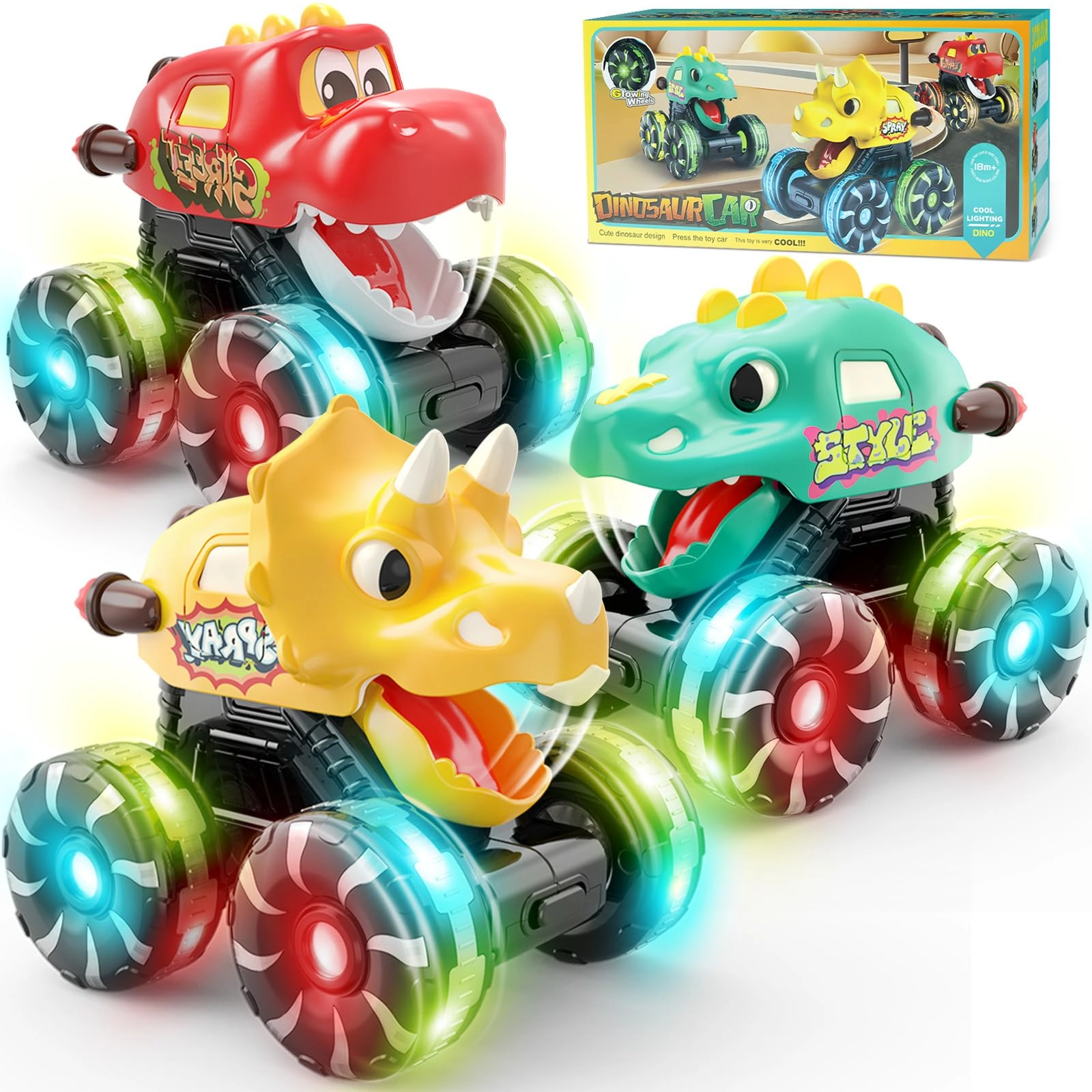 intoypad Monster Truck - 3 Pack Dinosaur