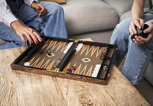 Deluxe backgammon - Walnut Burl Wood