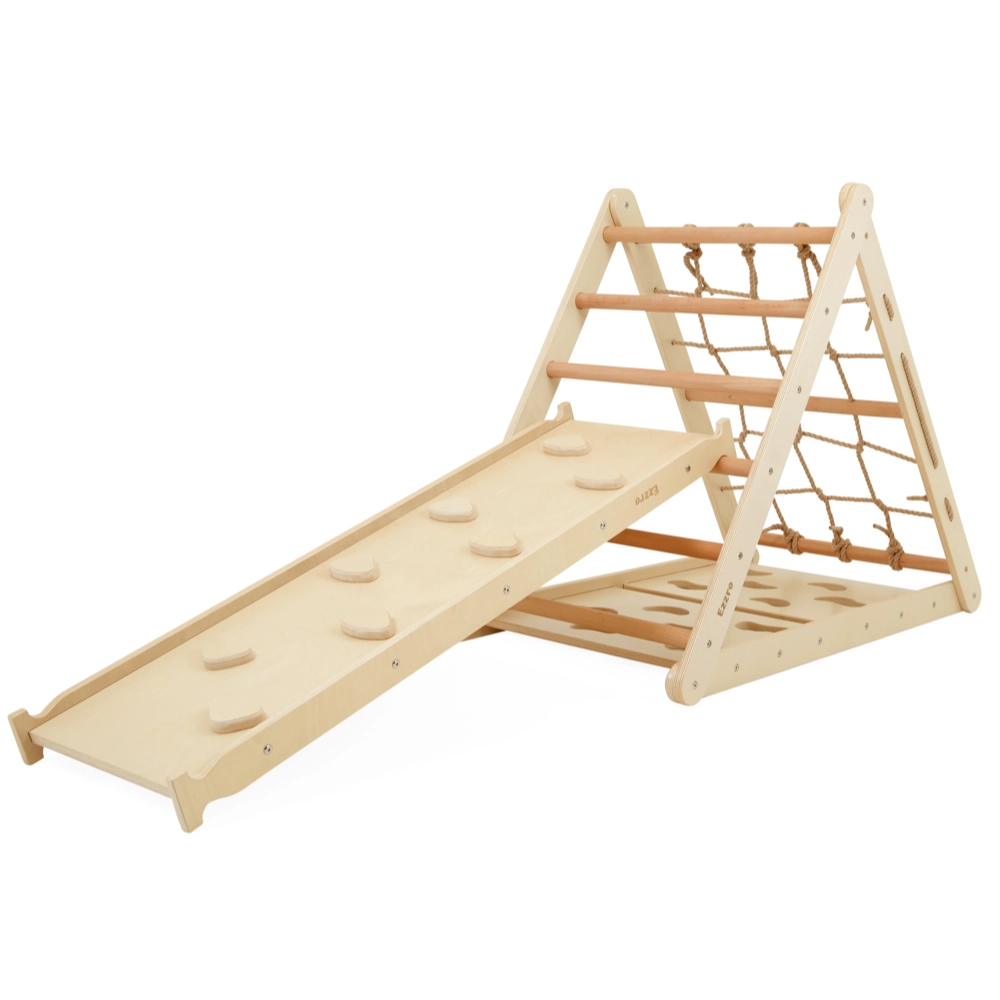 Ezzro Climbing Pikler - Ladder & Ramp Slide Natural Large
