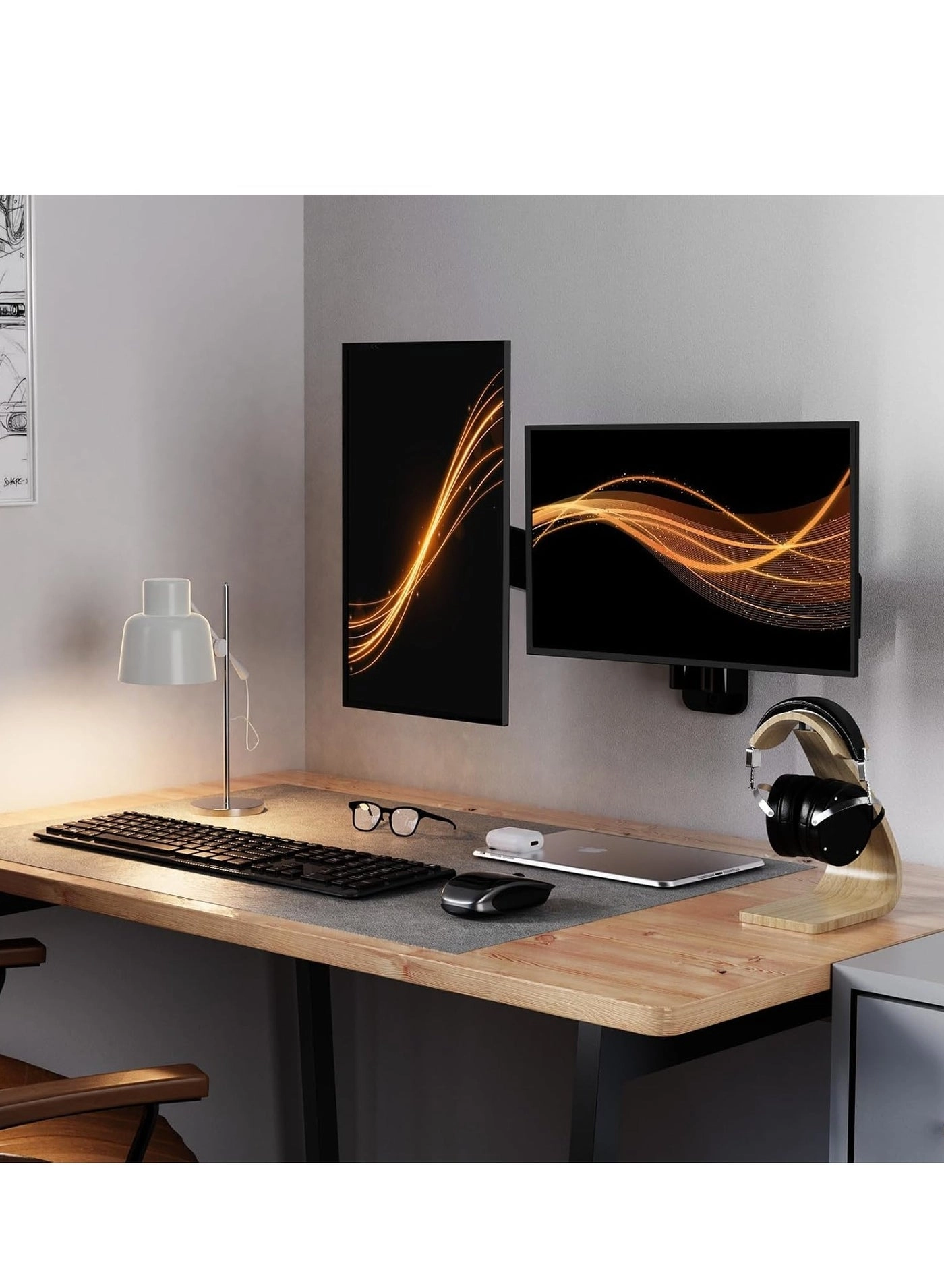 Dual Monitor Wall Mount - two 17''-32'' 75x75mm 100x100mm