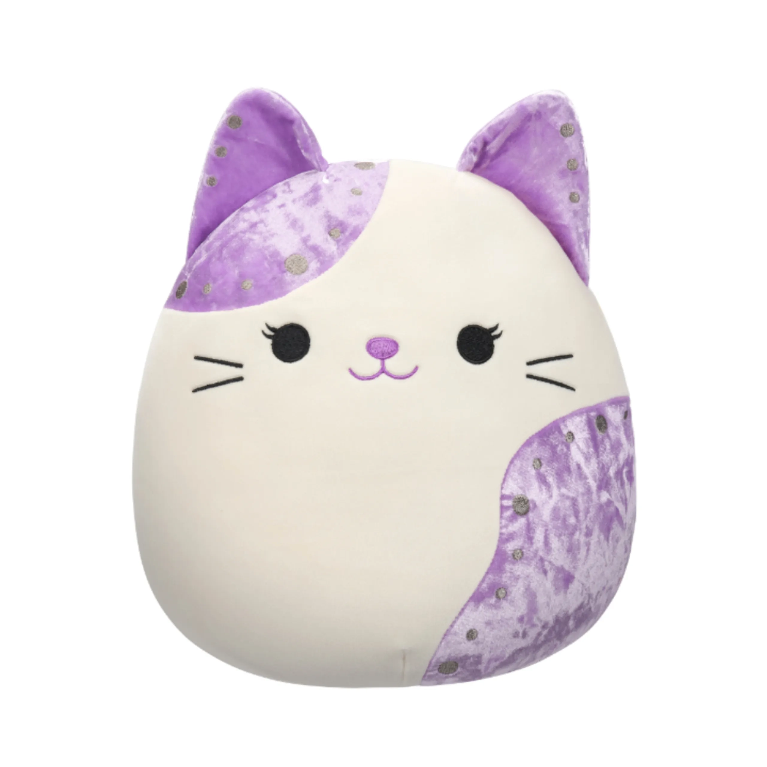 White Velvet Cat - Purple Ears 12 Inch