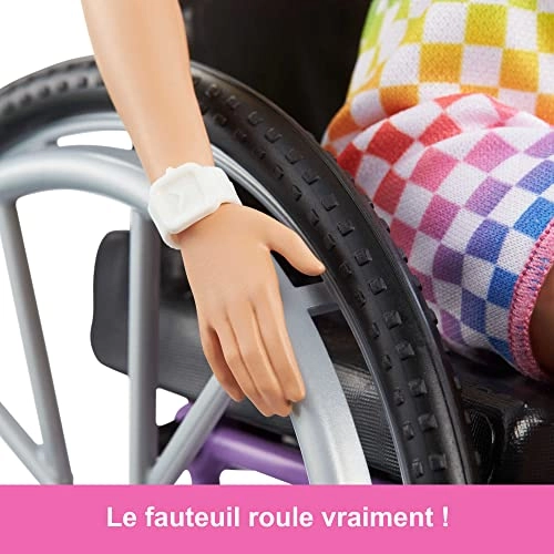 Barbie Fashionistas - Blond Hair Rainbow Dress Wheelchair & Ramp