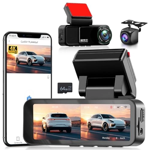 Dashcam - 4K (3840 x 2160 pixels) + 1080p (1920 x 1080 pixels)