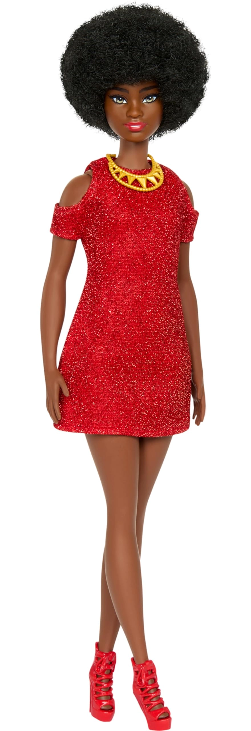 Barbie Fashionistas - Natural Black Hair Red Dress Ages 3+