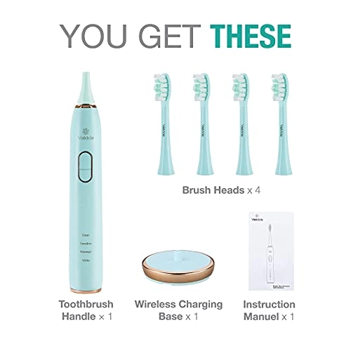 Electric Toothbrush - Sonic Rechargeable 4 Brush Heads