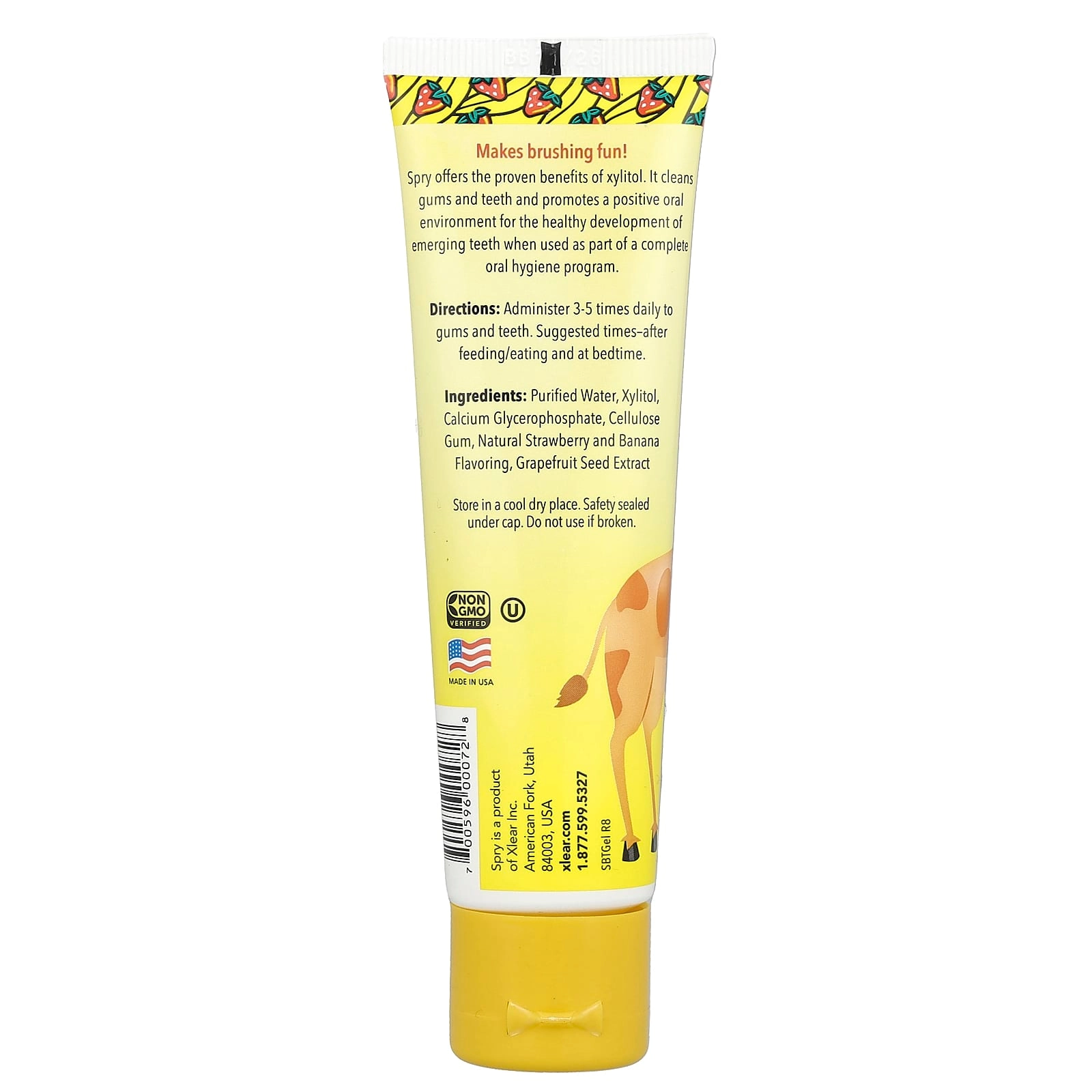 Kid's Spry Xylitol Toothpaste 3 Months and Up 60 ml
