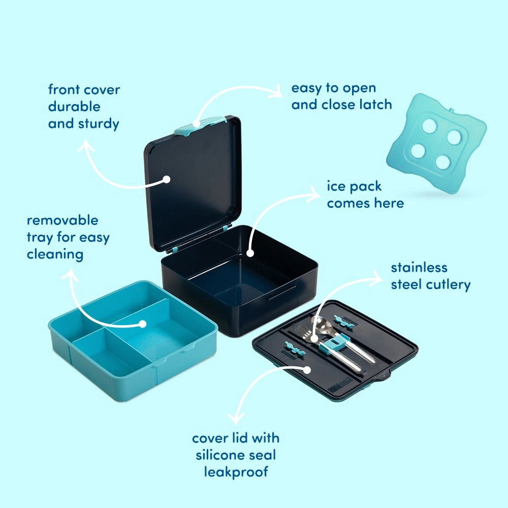 Lunch Box - 1100ml Racing Green + Water Bottle - 450ml + Lunch Bag - 3600ml