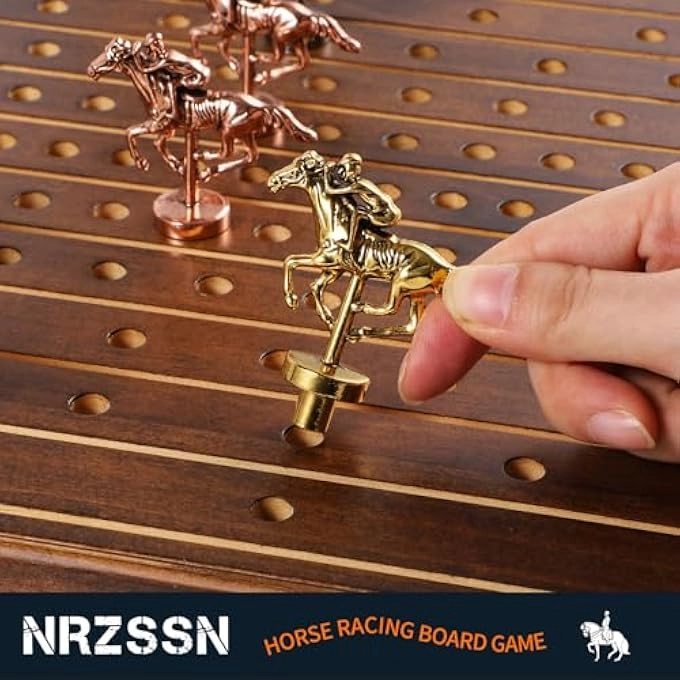 Horse Race Board Game - 11 Horses 4 Dice Solid Wood