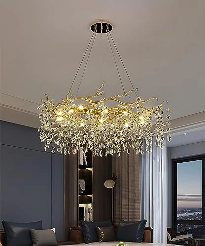 Tree Branch Crystal Chandelier - Gold 8 Lights