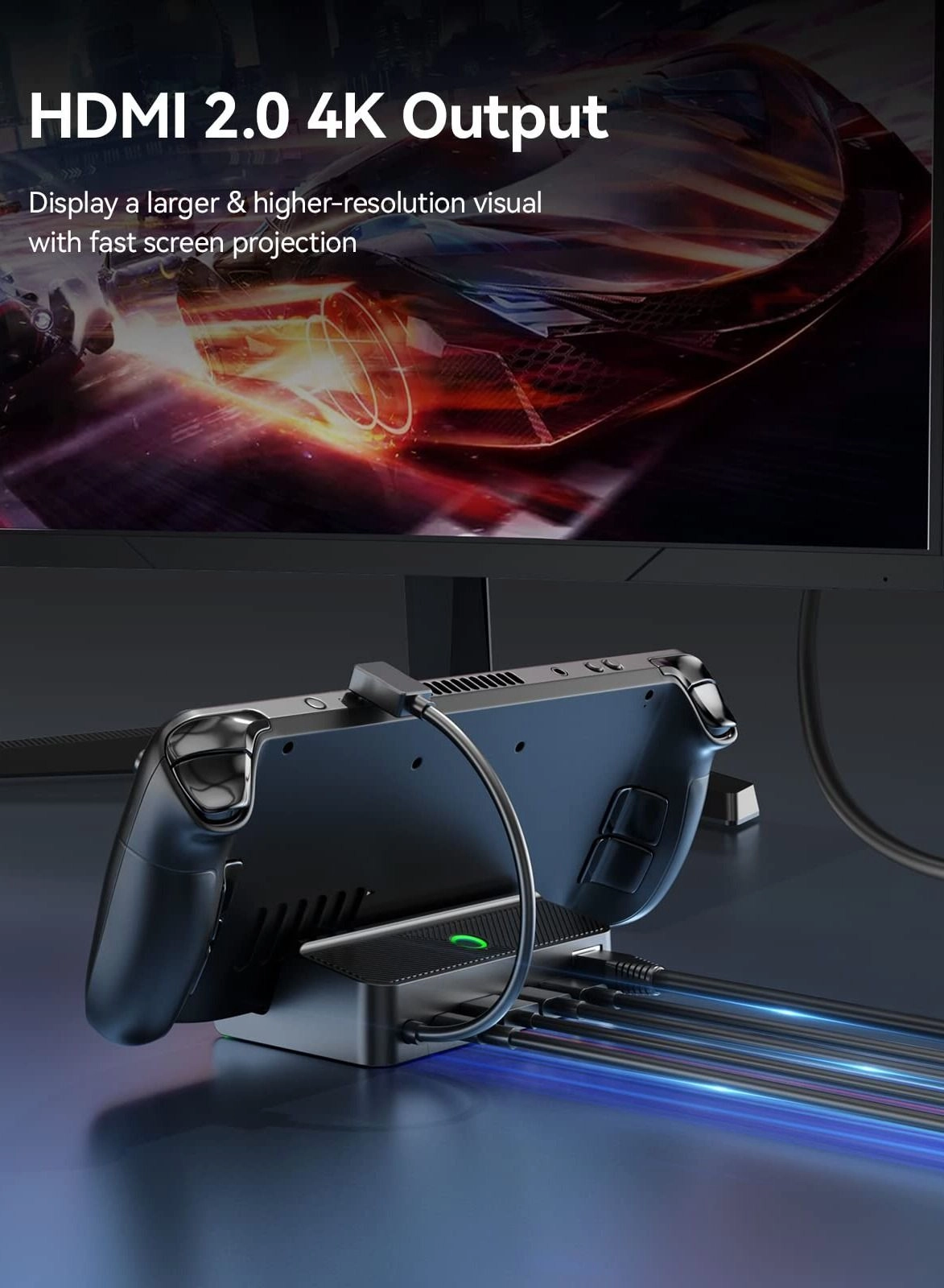 Docking Station for Steam Deck - 4K@60Hz Gigabit Ethernet 100W