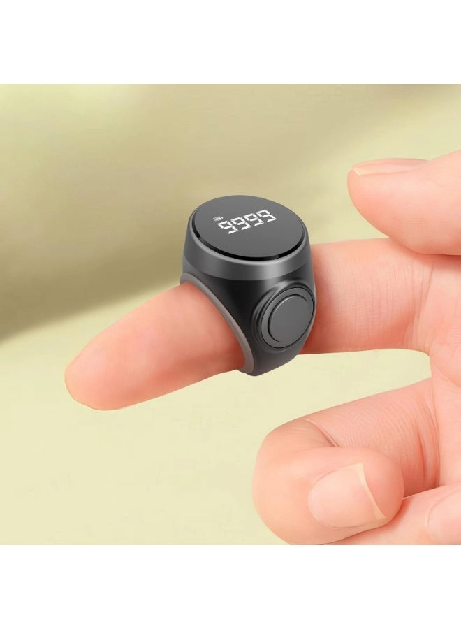 Rosary Ring - OLED Display Prayer Time Reminder Burgundy