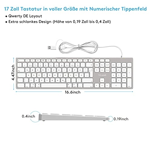Aluminum Wired keyboard - UK Layout Numeric Keypad Red
