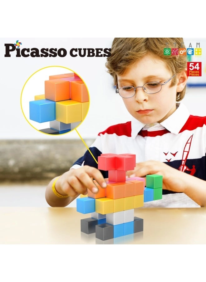 Magnetic Cubes Learning Blocks - 3+ Years 54 pieces