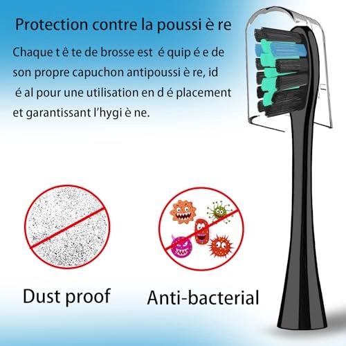 Brush Heads - Pack of 6 Compatible with My Variations Sonic Black