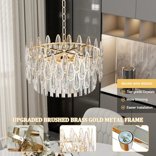 Luxury LED Crystal Chandelier - Three-Color Lighting warm light cool white light neutral light