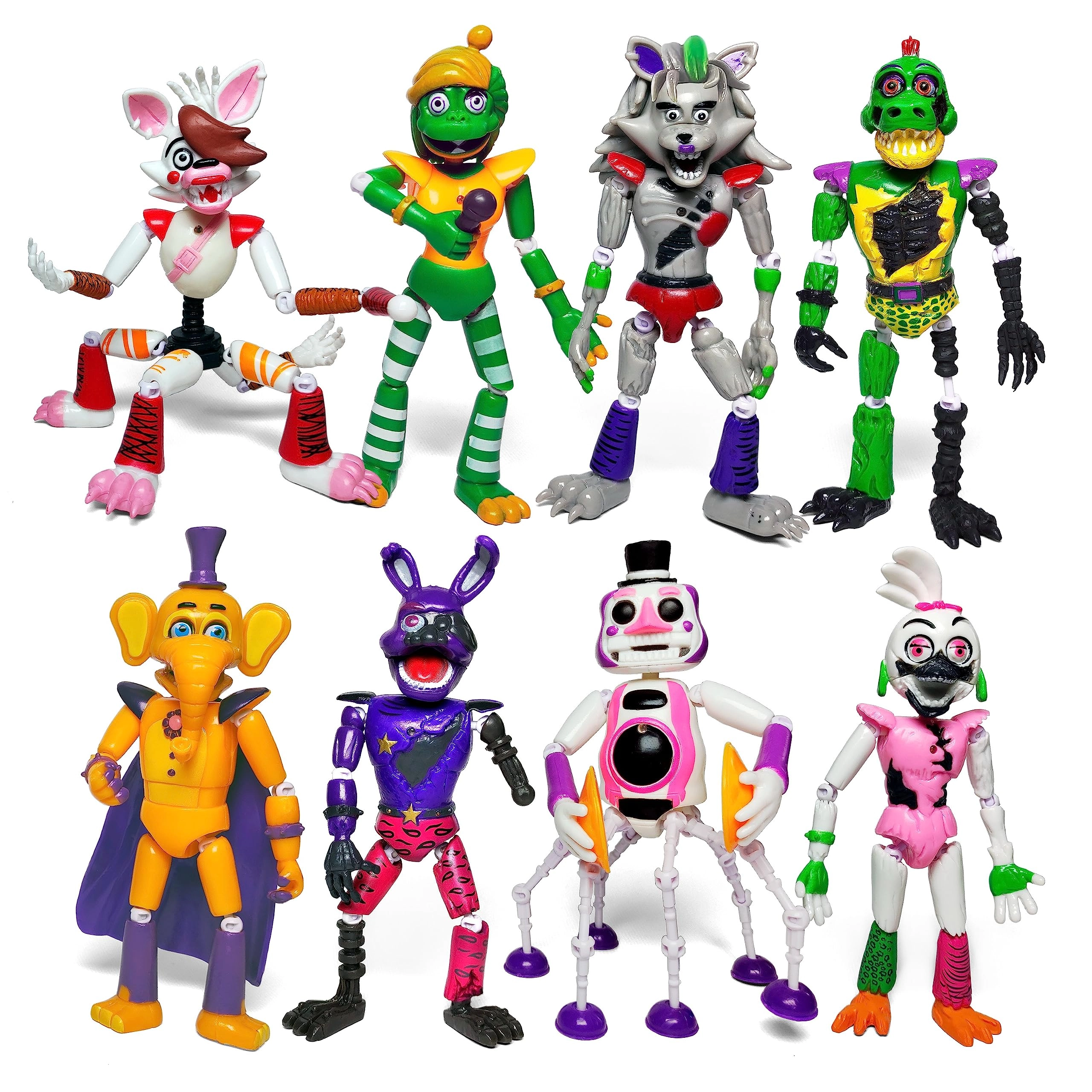 Toysvill Withered Bonnie + Orville Elephant + Mangle + Montgomery Gator + Happy Frog + Roxanne Wolf + Glamrock Chica + Music Man - Five Night at Freddy's