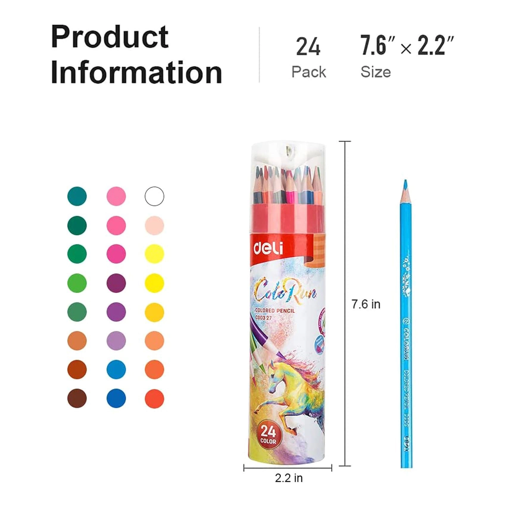 ColoRun Coloured Pencil - 24 PCS