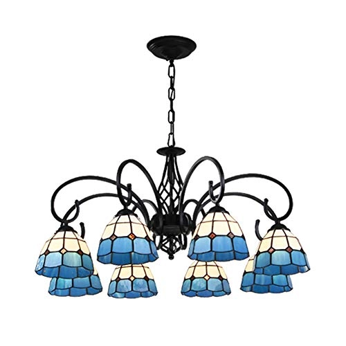 Tiffany Round Chandelier - E27 Colored Peach 30*19cm
