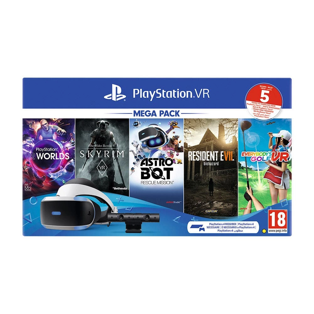 Sony VR - Headset + PS Camera + 5 Games - Game voucher