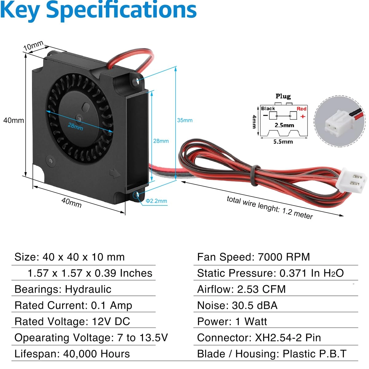 USB Blower Fan - 2Pcs 40mm