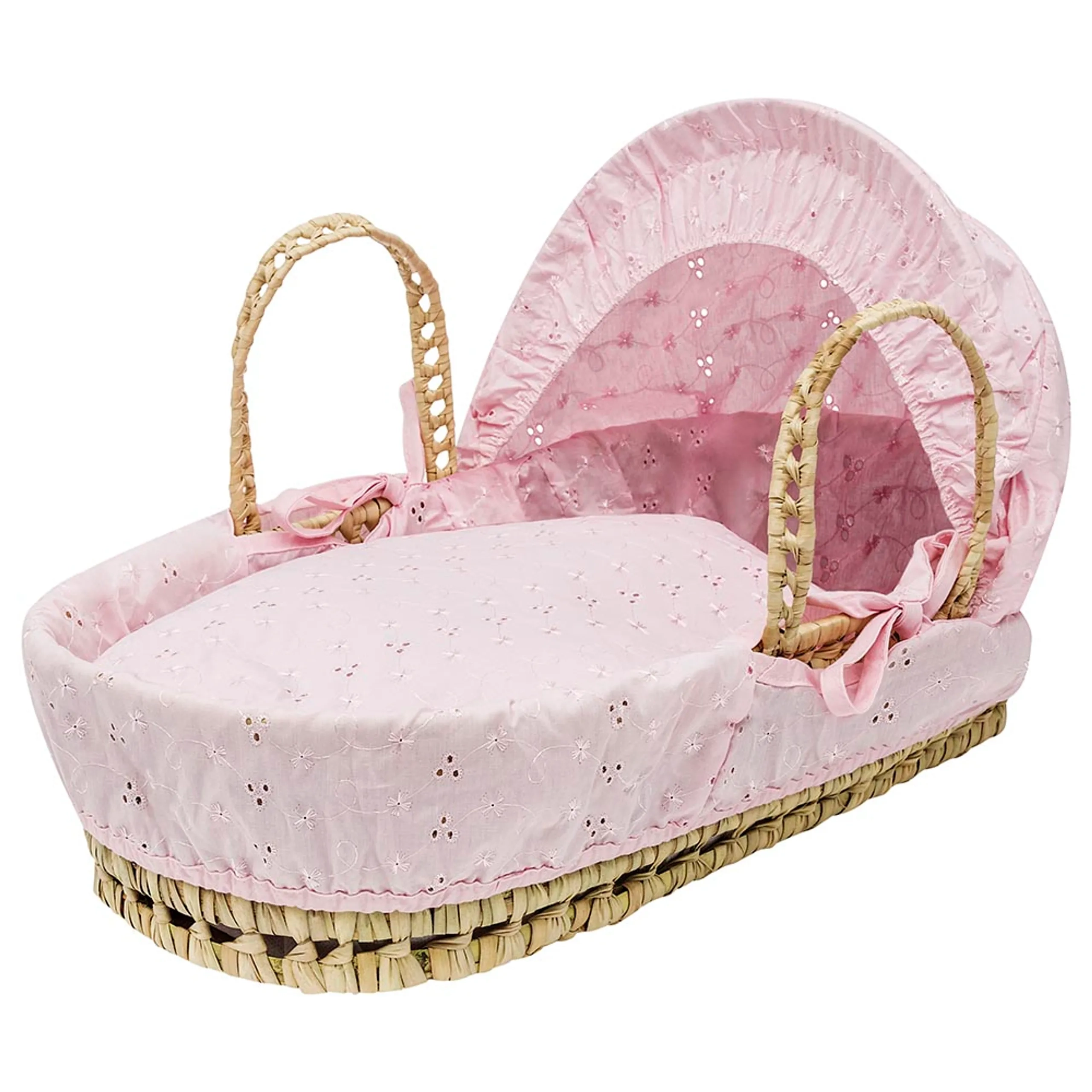 Kinder Valley Palm Moses Basket - Miniature Baby Doll Pink Ages 3+