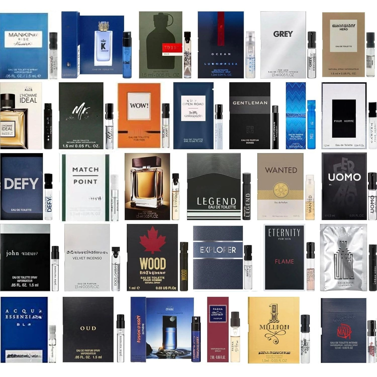 Designer Fragrance Cologne Sampler Set - Assorted 10pcs Pack