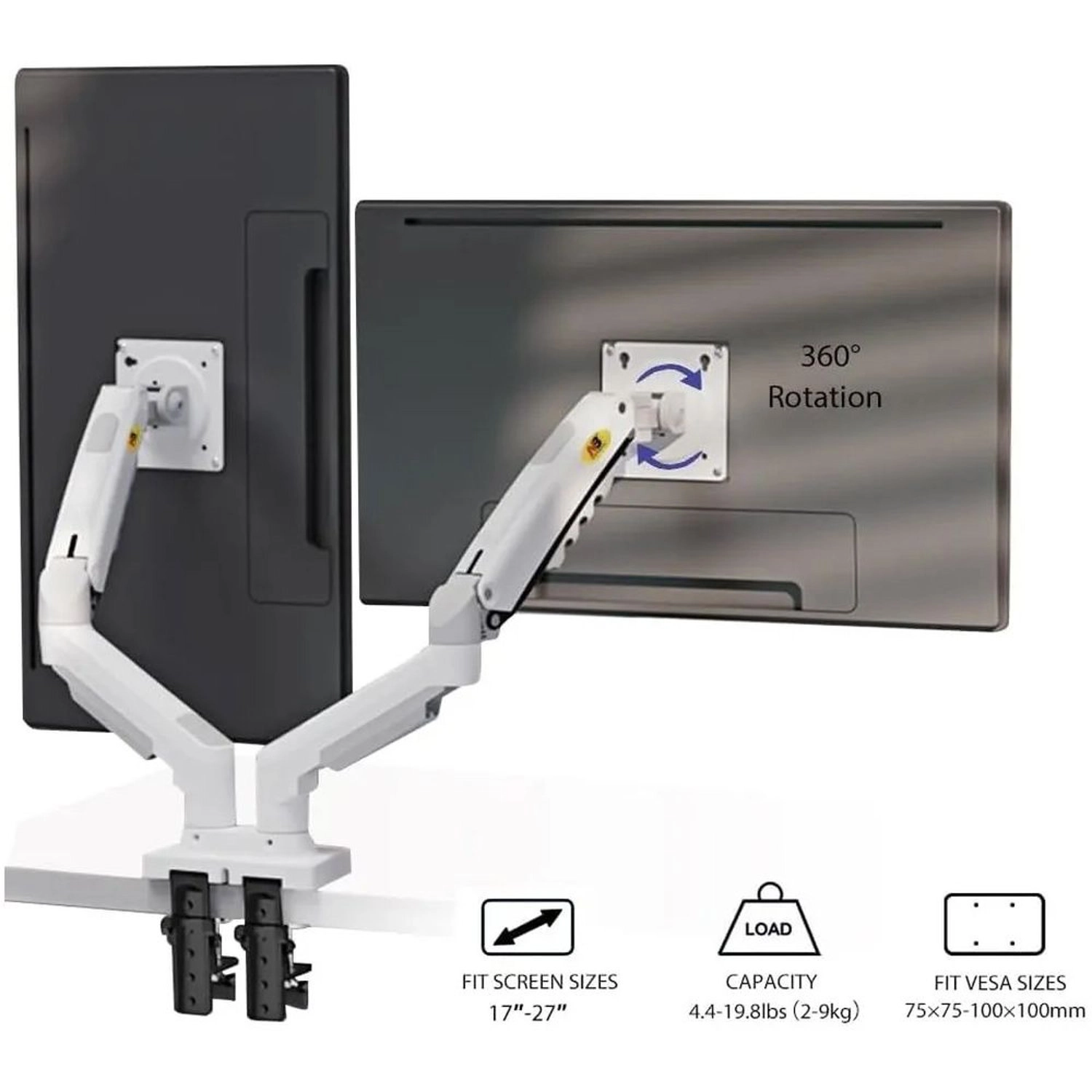 Gas Spring Monitor Arm - 17 to 27 inch 100 X 100