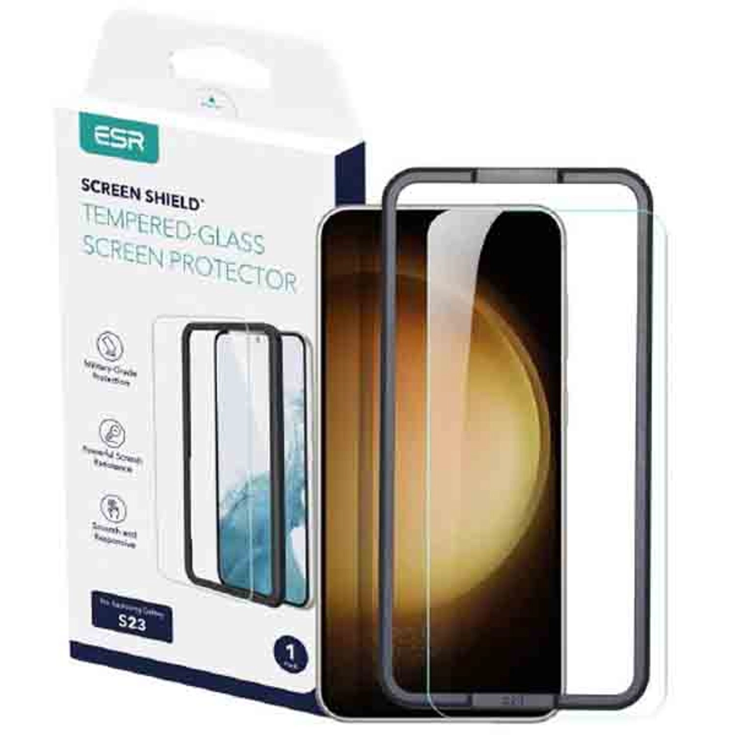Electronic Silk Road Corp. Clear Tempered Glass Screen Protector for Galaxy S23