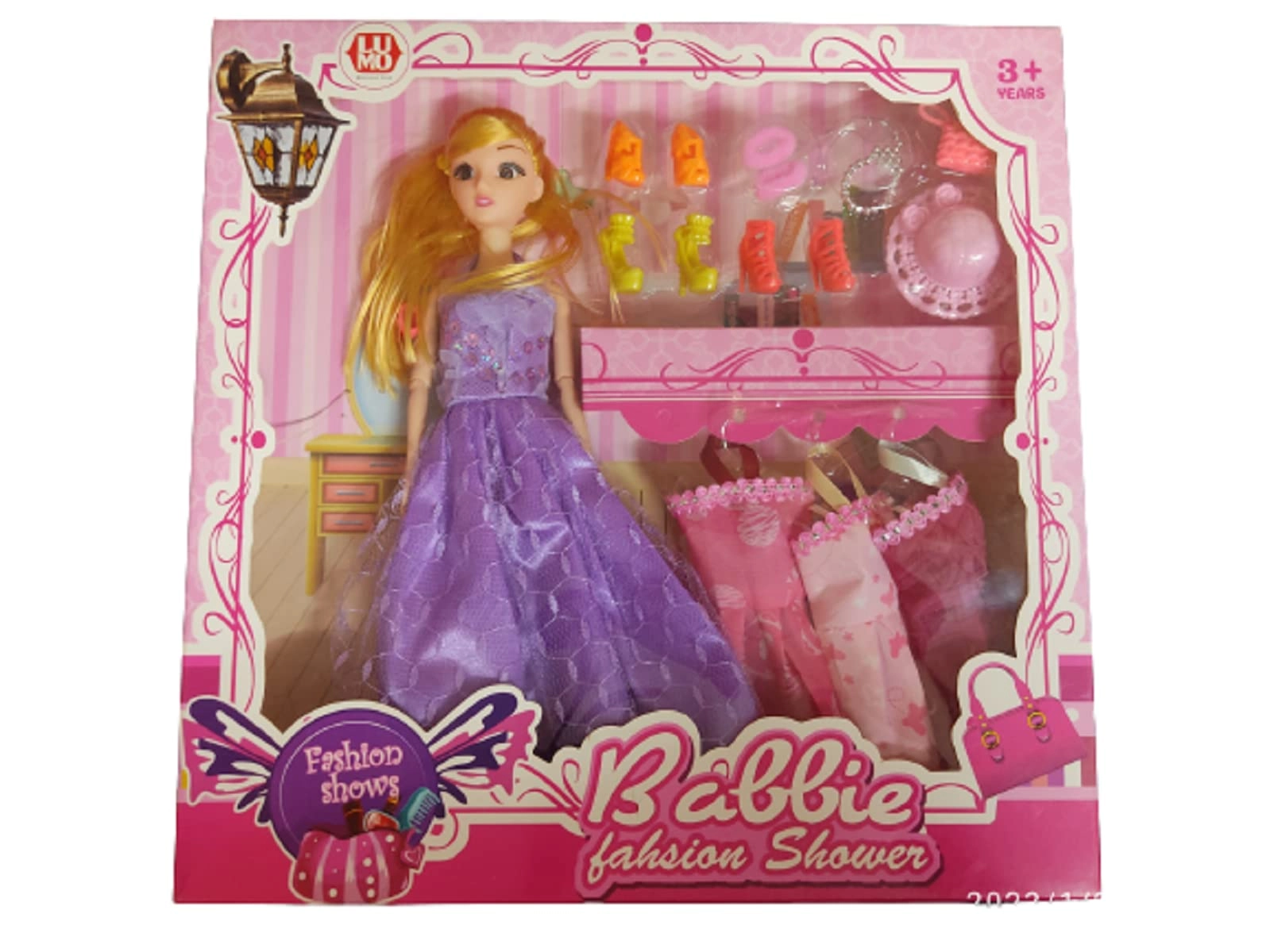 PULSBERY Fashion Doll - Plastic Multicolor Wardrobe Accessories