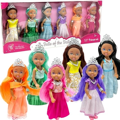 Belle of the Ball Princess Dolls - 6pc 5.5" Caucasian Ages 3+