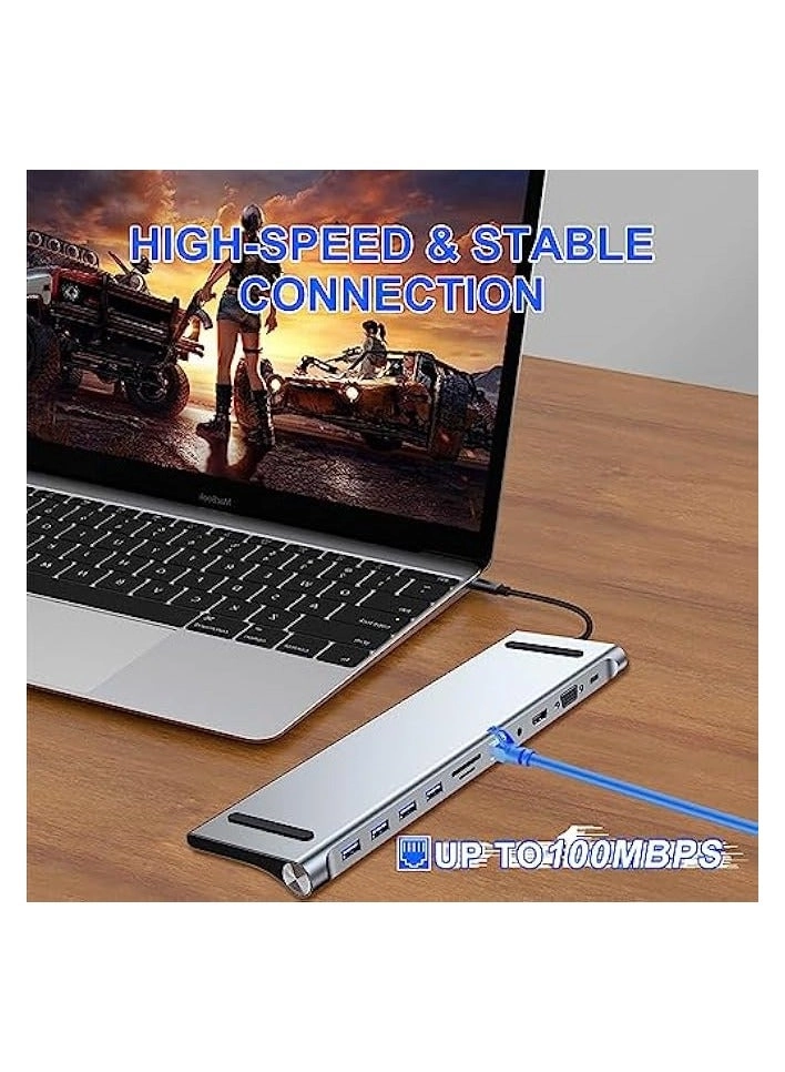 USB C Hub - Gigabit Ethernet Wireless Charging 4K HDMI