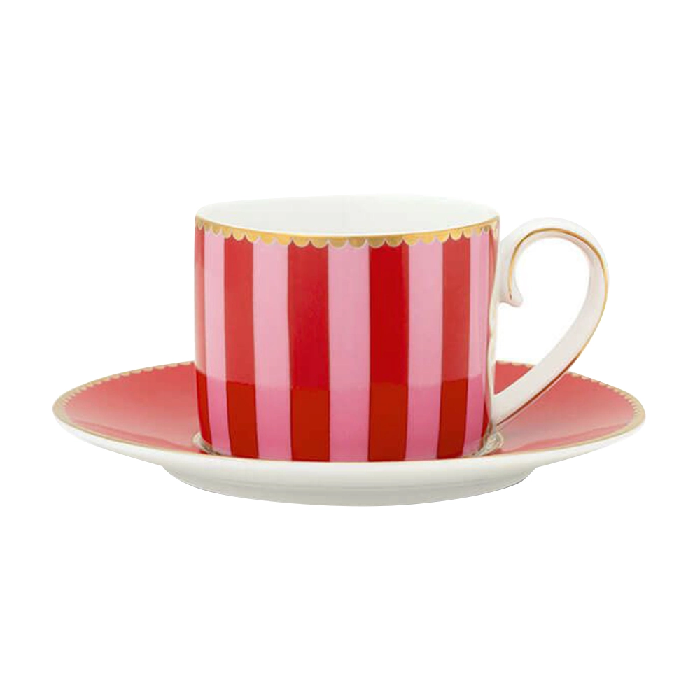 PIP STUDIO Love Birds Espresso Cup & Saucer - Stripes 125 ml