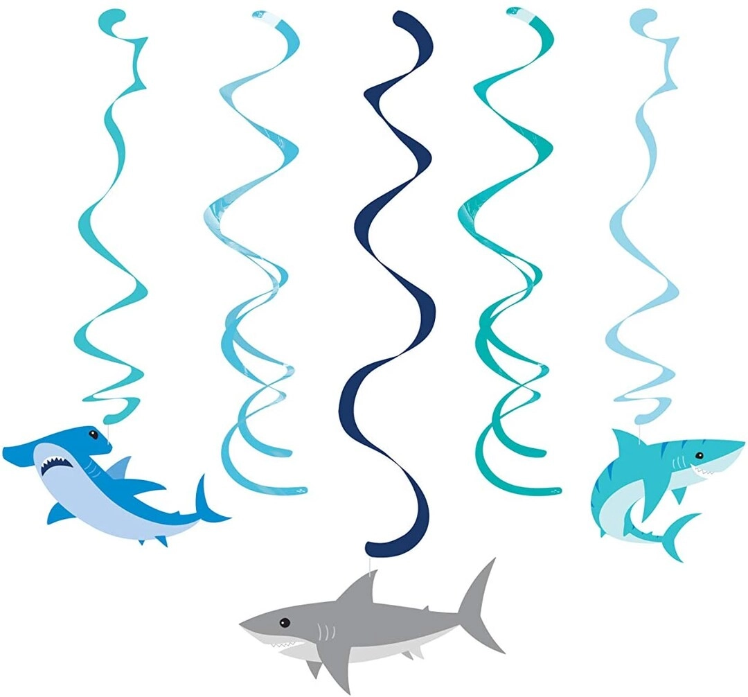CREATIVE CONVERTING Shark Party Dizzy Danglers - 5 pcs