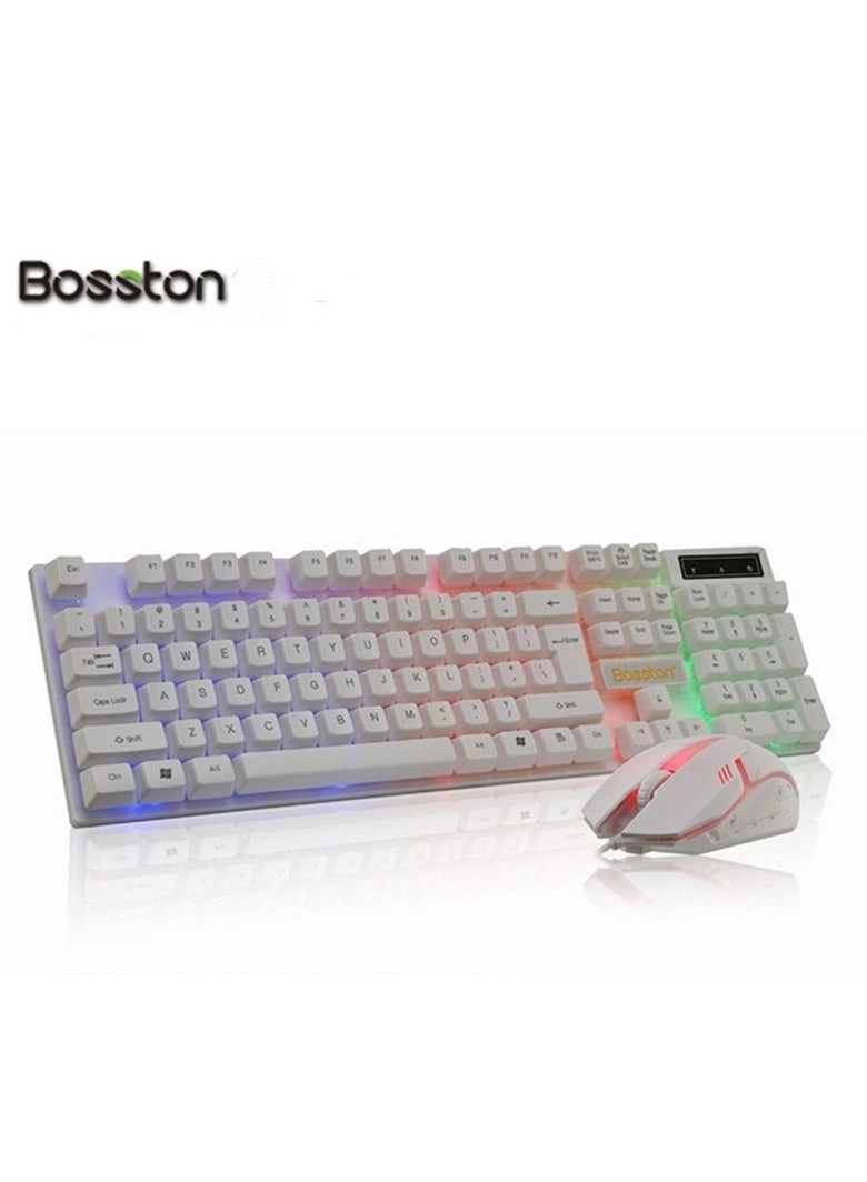 Bosston 104 Keys Mechanical Gaming Keyboard And Mouse - US Wired