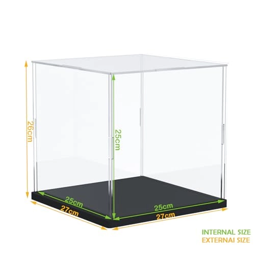Acrylic Display Case - 25 x 25 x 25 cm Black base