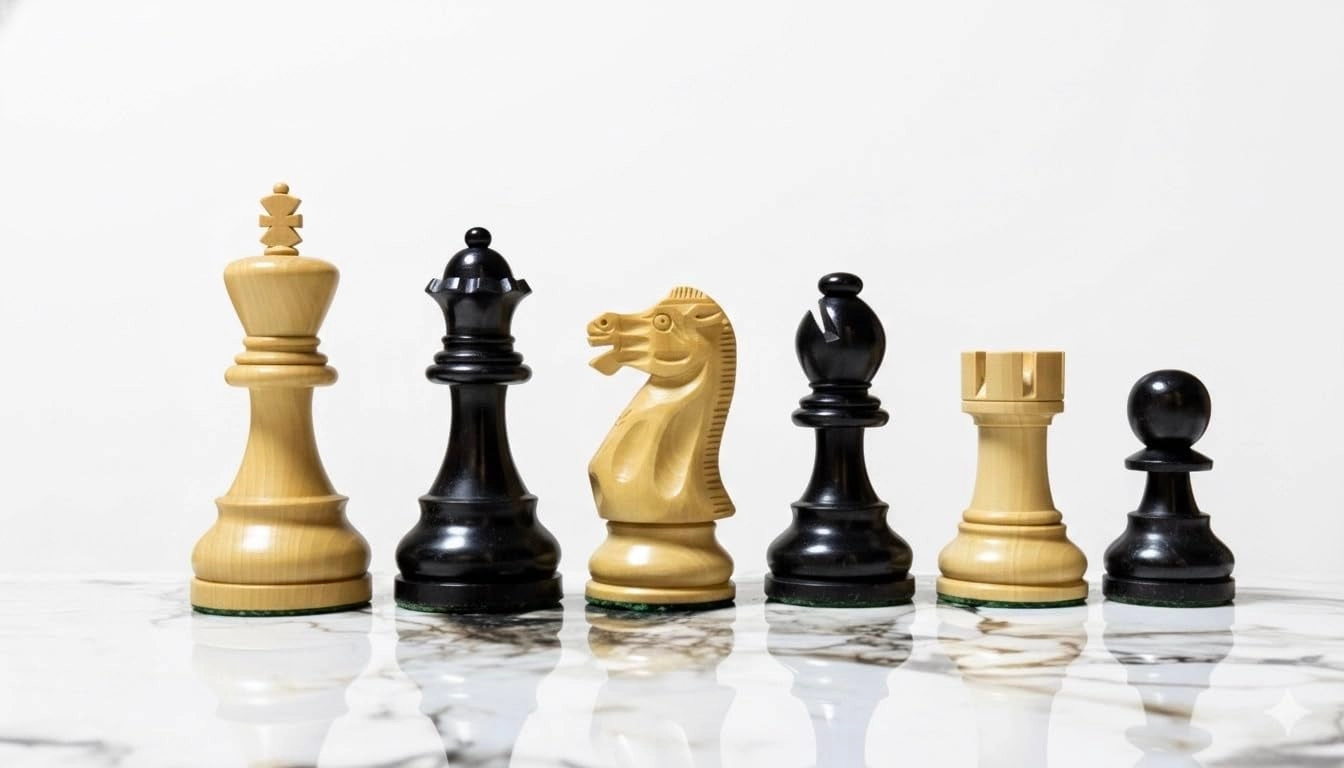 PALM ROYAL HANDICRAFTS Laughing Horse Staunton Chess Pieces - 4" Inches (10.16 cm)