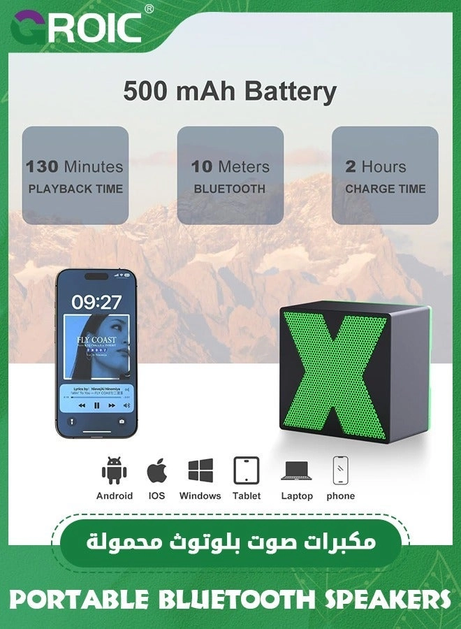 Portable Bluetooth Speaker, Mini Stereo TWS Pairing LED Light