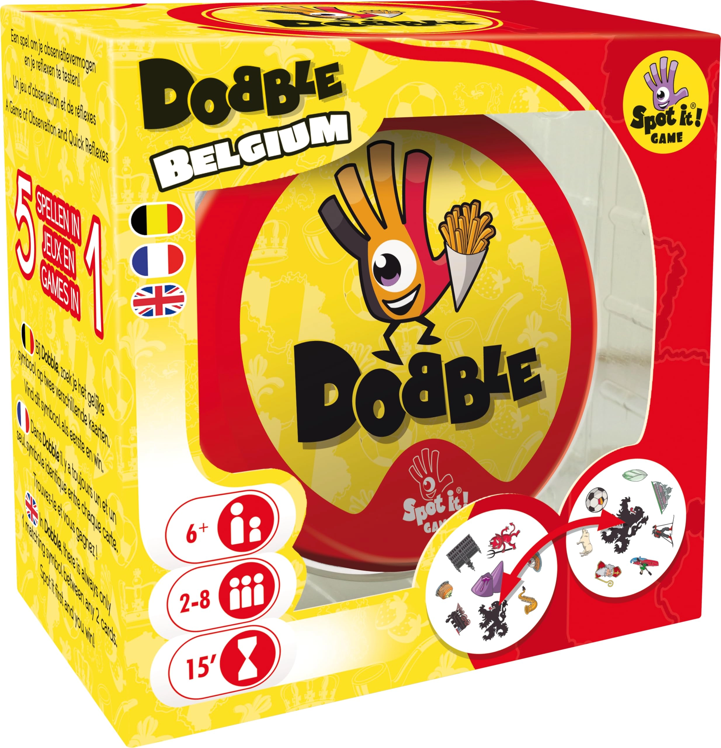 Dobble Belgium - Card Game (Dutch, English, French)