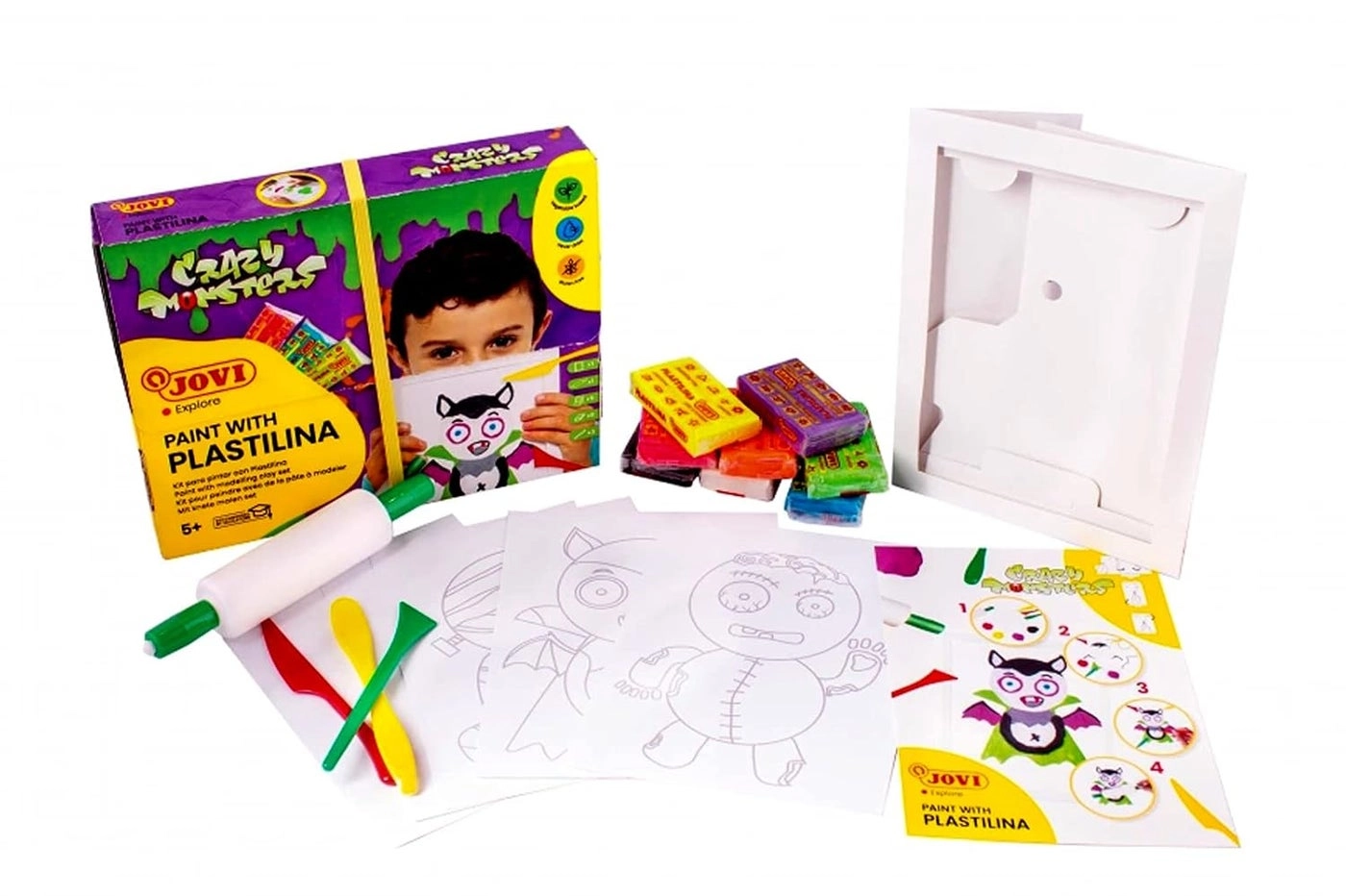Paint with Plastilina Kit - 8x50g 3 modelling tools