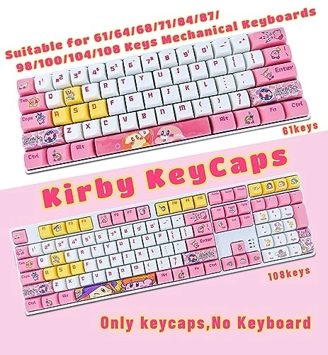Kirby Keycaps - Basic Kit (104) + Supplement Kit (14) + Keycap puller (1)