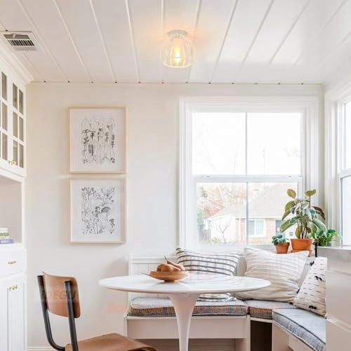 Mini Hexagonal Cage Ceiling Light - E27 20 x 20 x 20 cm White