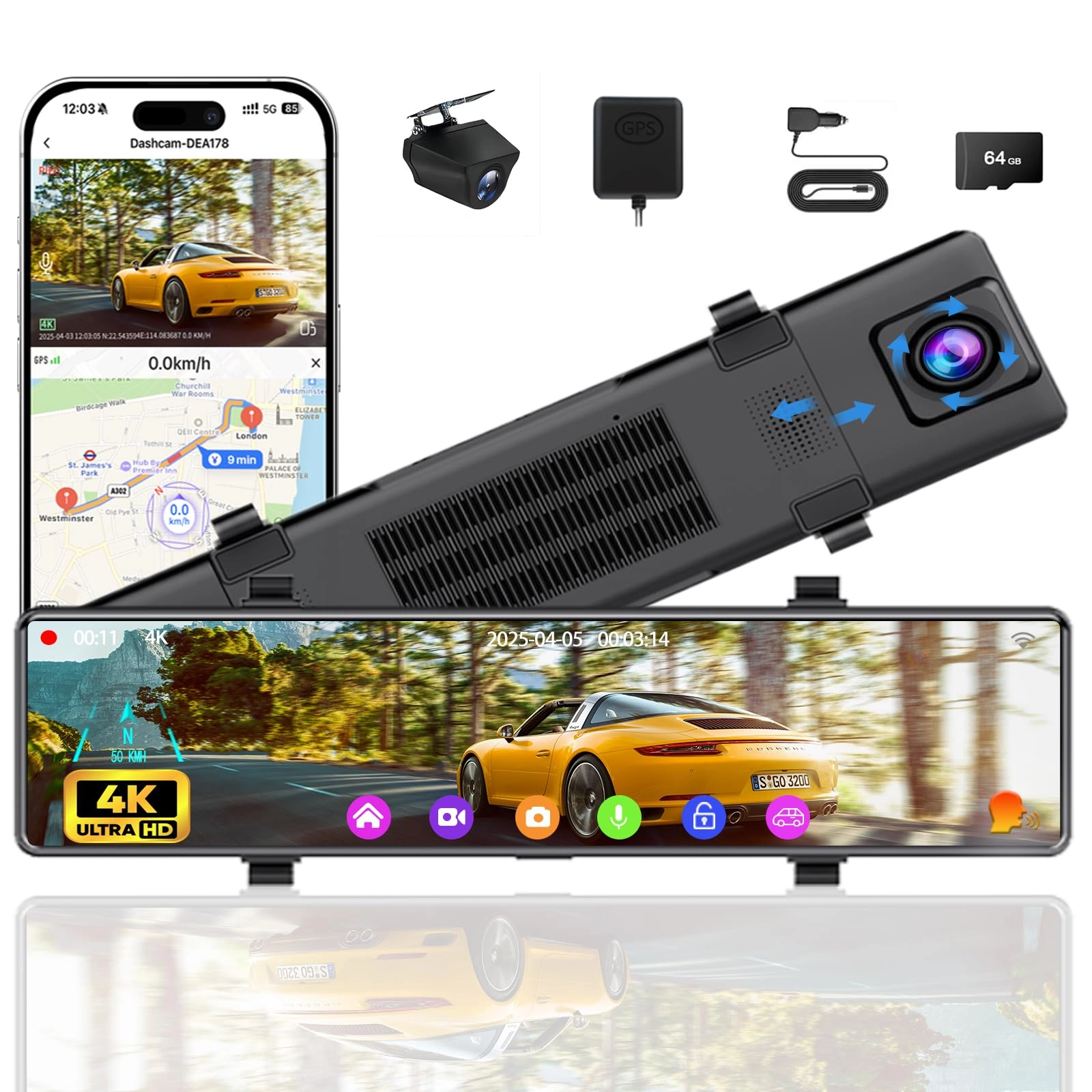 Aprilboy mirror dash cam - 4K