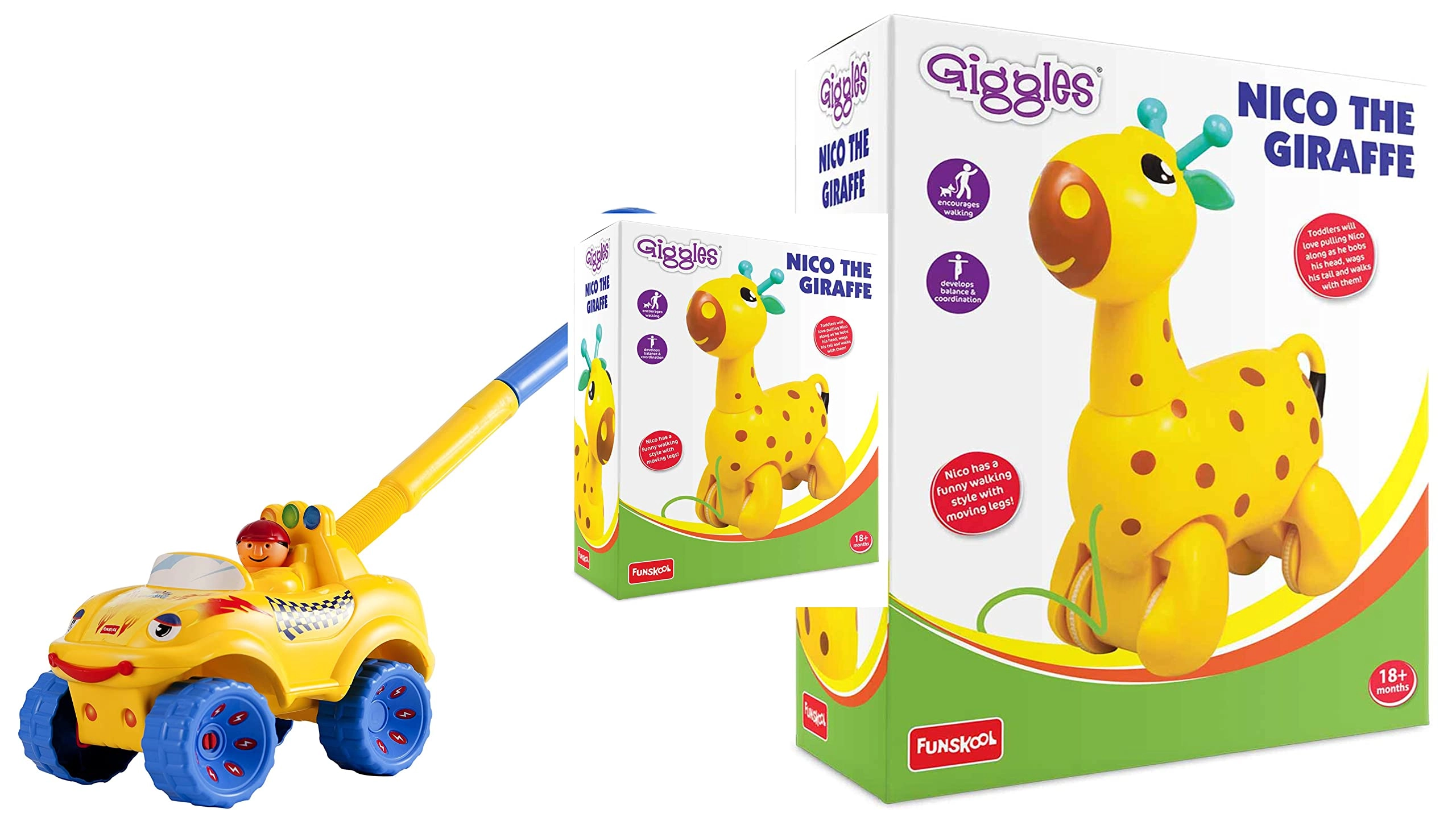 Funskool Walk N Drive Truck - 18 months+ + Nico The Giraffe