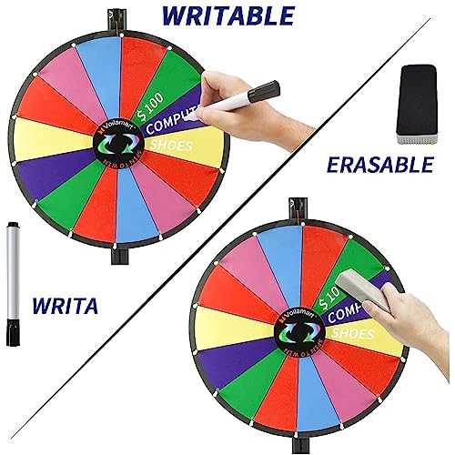 Prize Wheel - Dual Use 14 Slots Adjustable Height