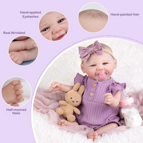 Reborn Baby Doll - 20 inch Vinyl Open Eyes Ages 3+