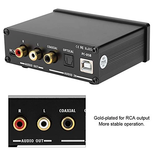 DAC Audio Decoder - DC 5V Fiber/Coax PC-USB Input 3.5MM Headphone